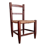 Mini wooden and straw chair - brutalist look