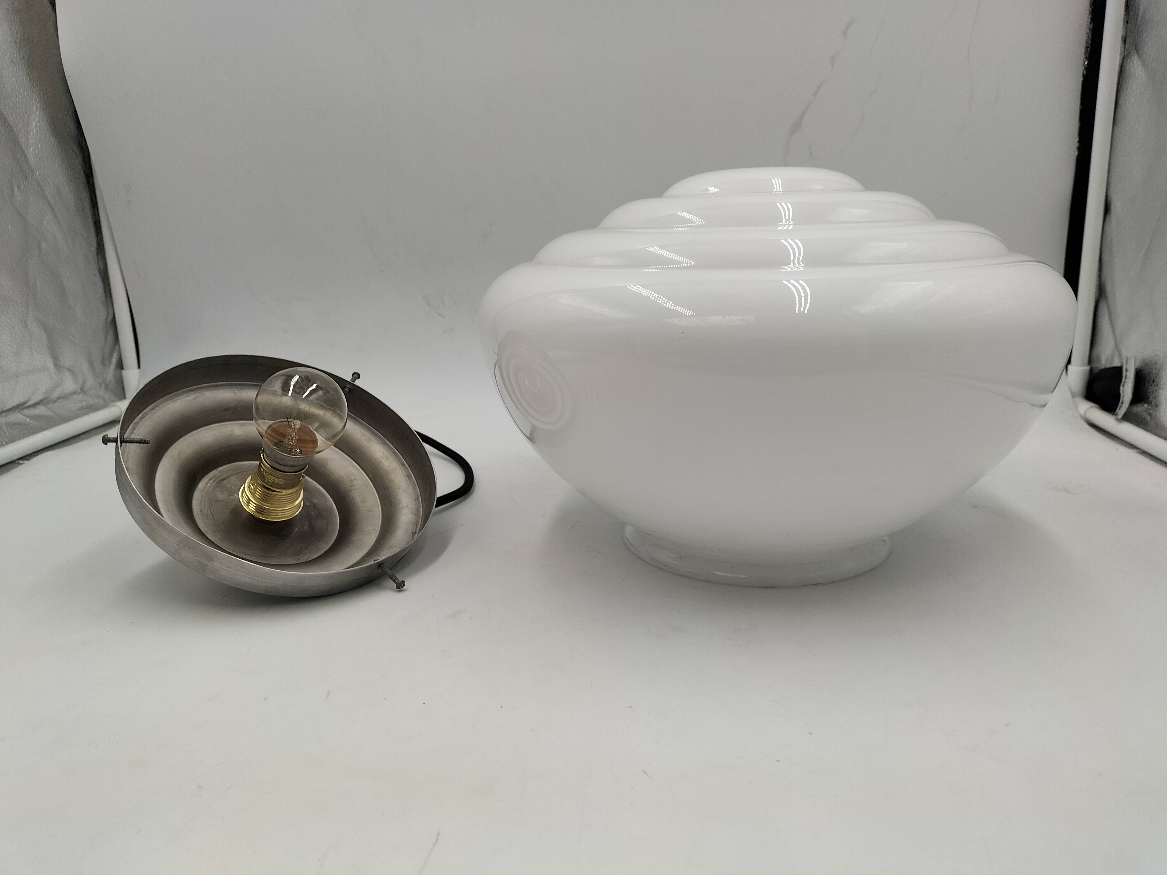 Opaline art deco pendant light