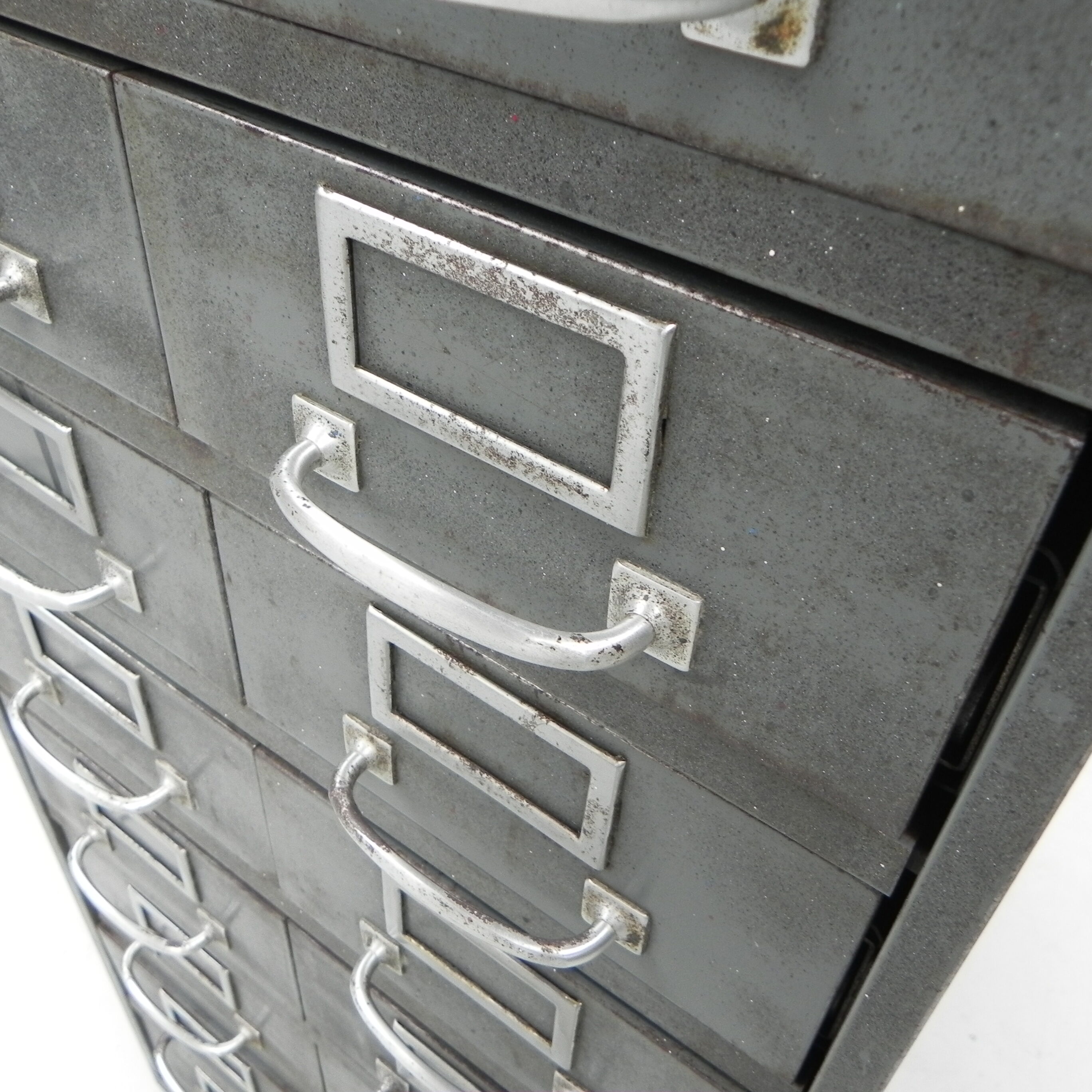 Industrial Steel Chest of Drawers with 20 Drawers