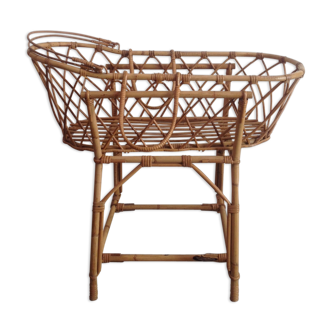Vintage rattan cradle