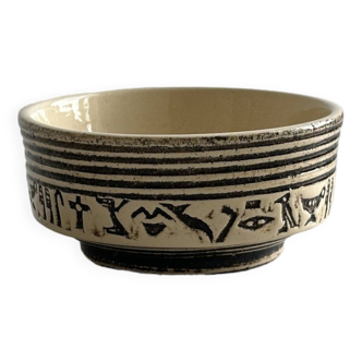 Ancient bowl decorated with hieroglyphs.