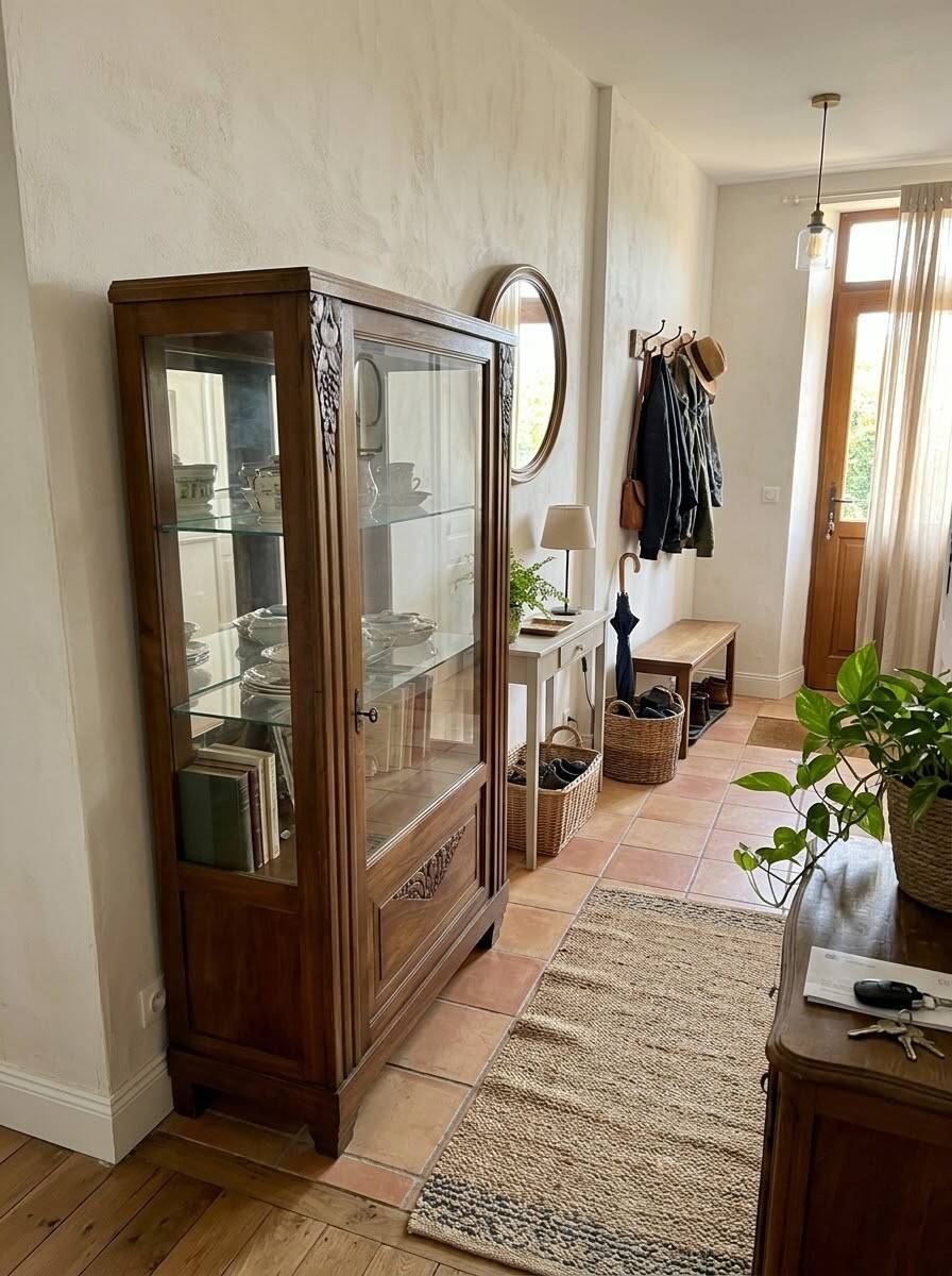 Vitrine art déco en acajou années 1930