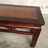 Asian style bench exotic wood 80s