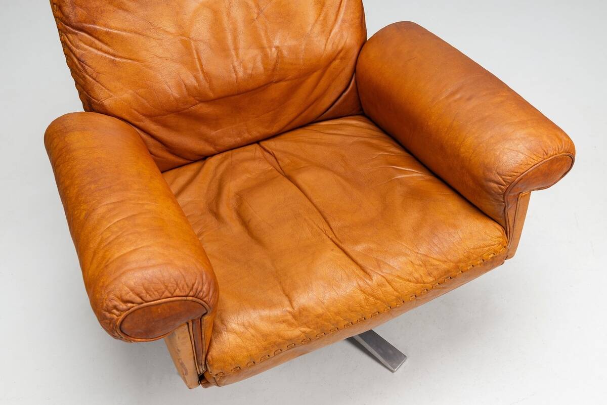 De Sede DS-31 high-back lounge chair in natural leather, Switzerland, 1970
