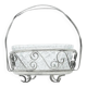 Sugar bowl, postmodernism, silver-plated brass, glass, HEFRA, Poland, 1970s