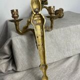 Pair of wall candle holders in bronze