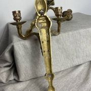 Pair of wall candle holders in bronze
