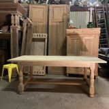 Raw wood farmhouse table