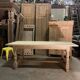 Raw wood farmhouse table