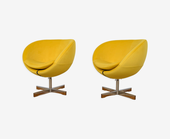 Scandinavian swivel club armchairs by Sven Ivar Dysthe for Fora Form, 1965