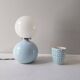 Italian ceramic table lamps with opaline glass shades.