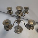 Chandelier 5 branches en métal argenté 