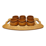 Vintage Cup Holders With Tray, 1970s