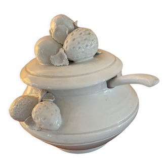 White soup tureen deco strawberry / lemon