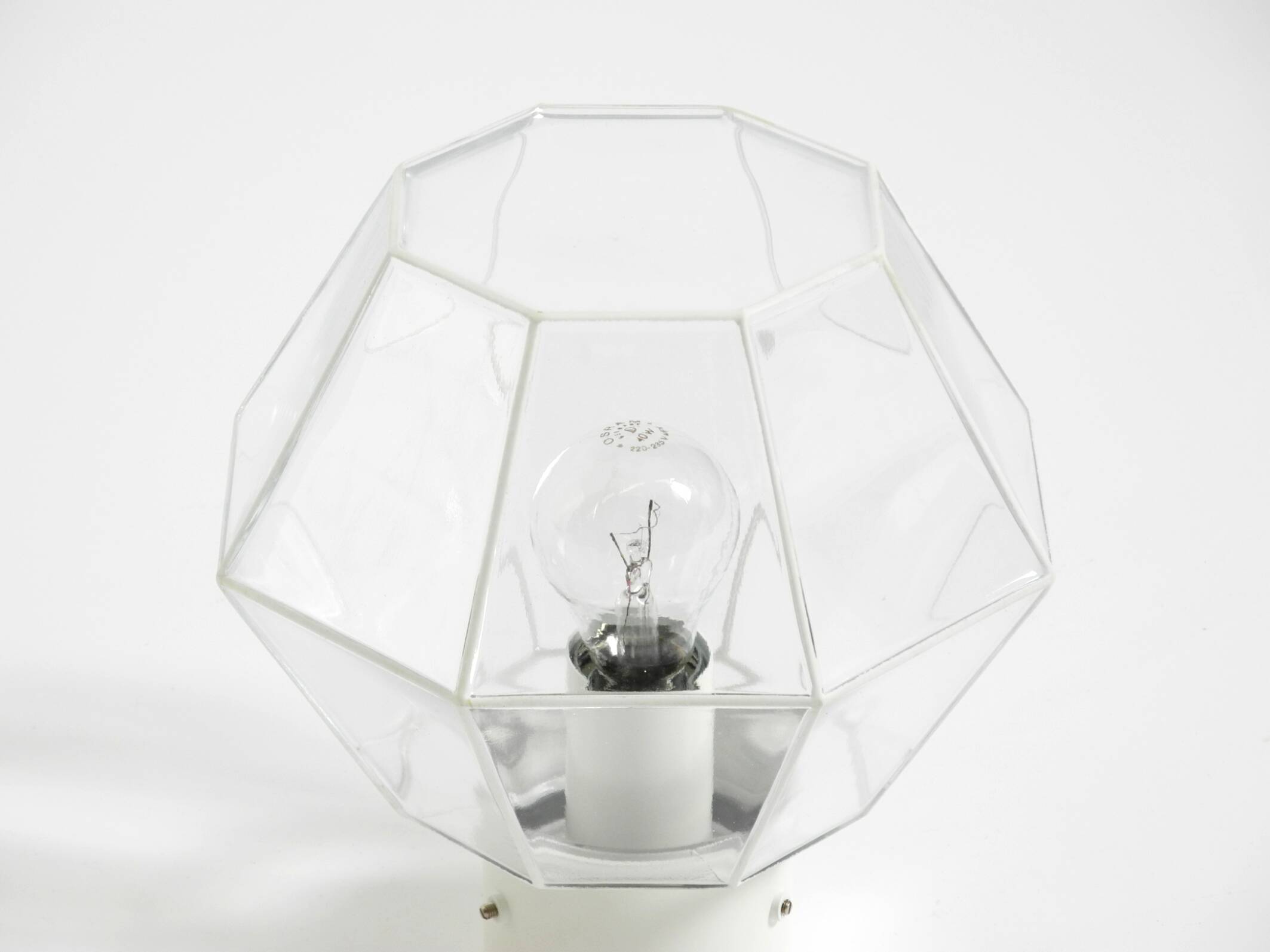 1970s Limburg glass ceiling lamp in octagon shape with its original box