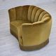 1960s, Danish 2-seater "Banan" sofa, green furniture velour, oak wood.
