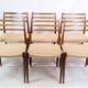Lot de 6 chaises de salle à manger modèle 78 fabriquées en palissandre par N. O Møller des années 1950