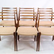 Set Of 6 Dining Chairs Model 78 Made In Rosewood By N. O Møller From 1950s