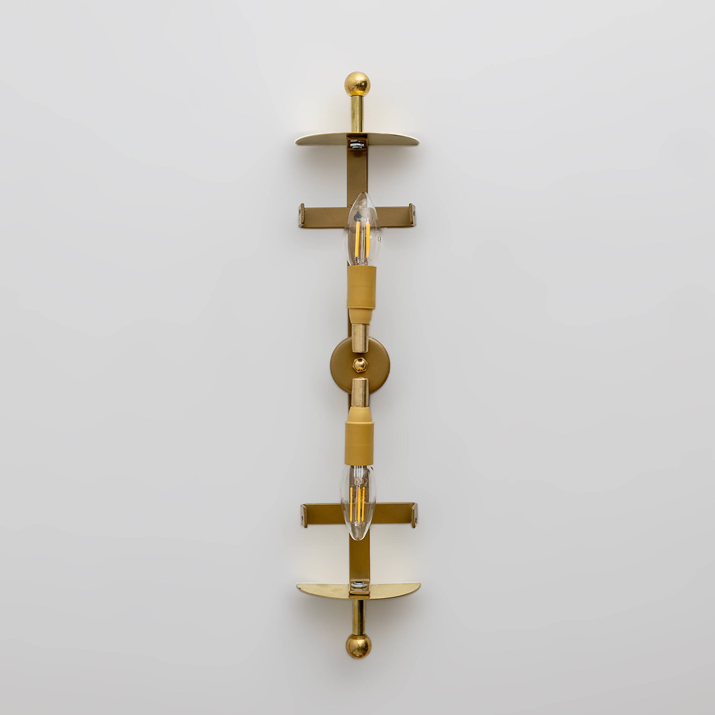 Pair of Art Dèco Style Italian Murano Glass and Brass Sconces