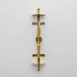 Pair of Art Dèco Style Italian Murano Glass and Brass Sconces