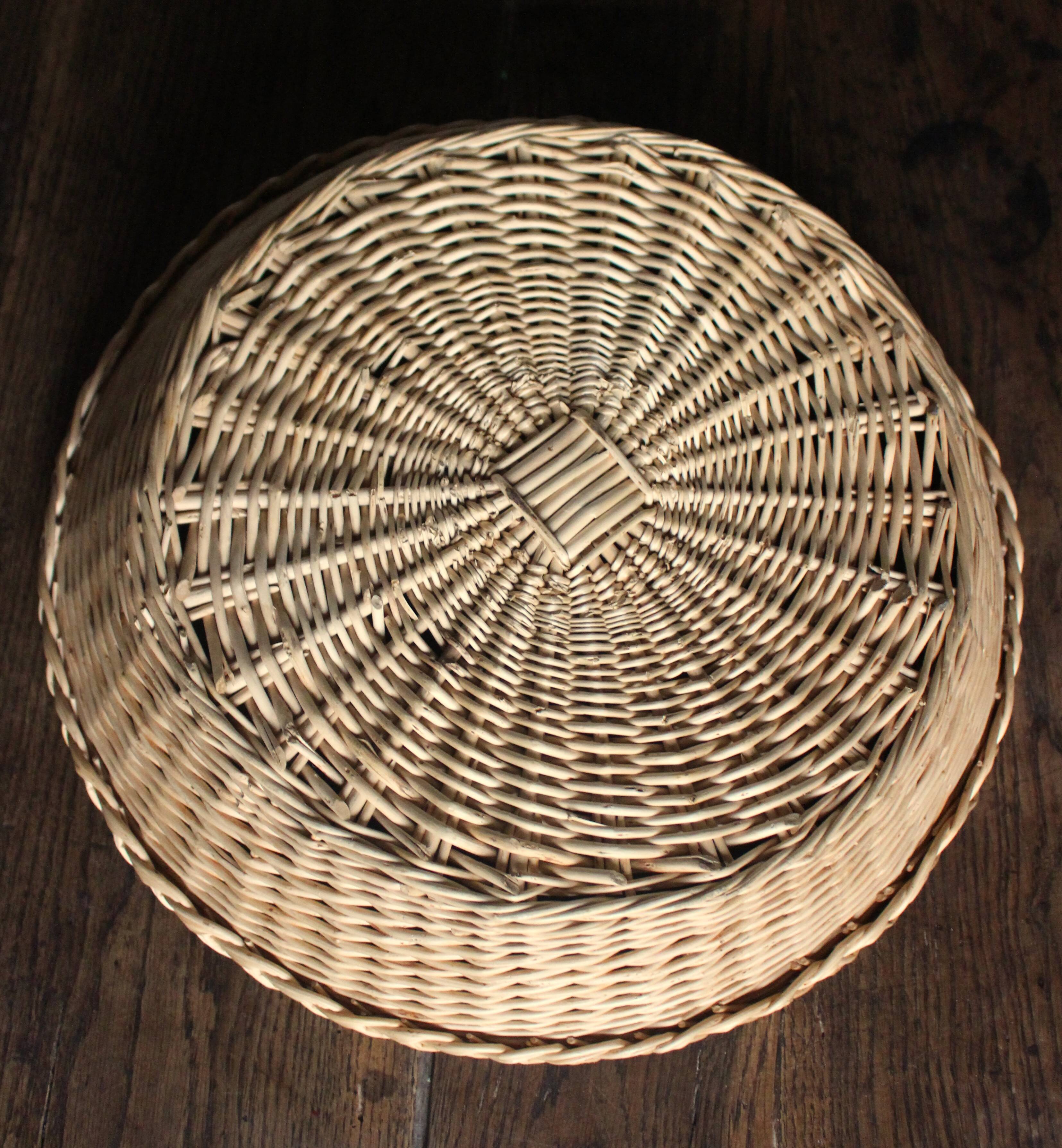 Vintage round wicker basket