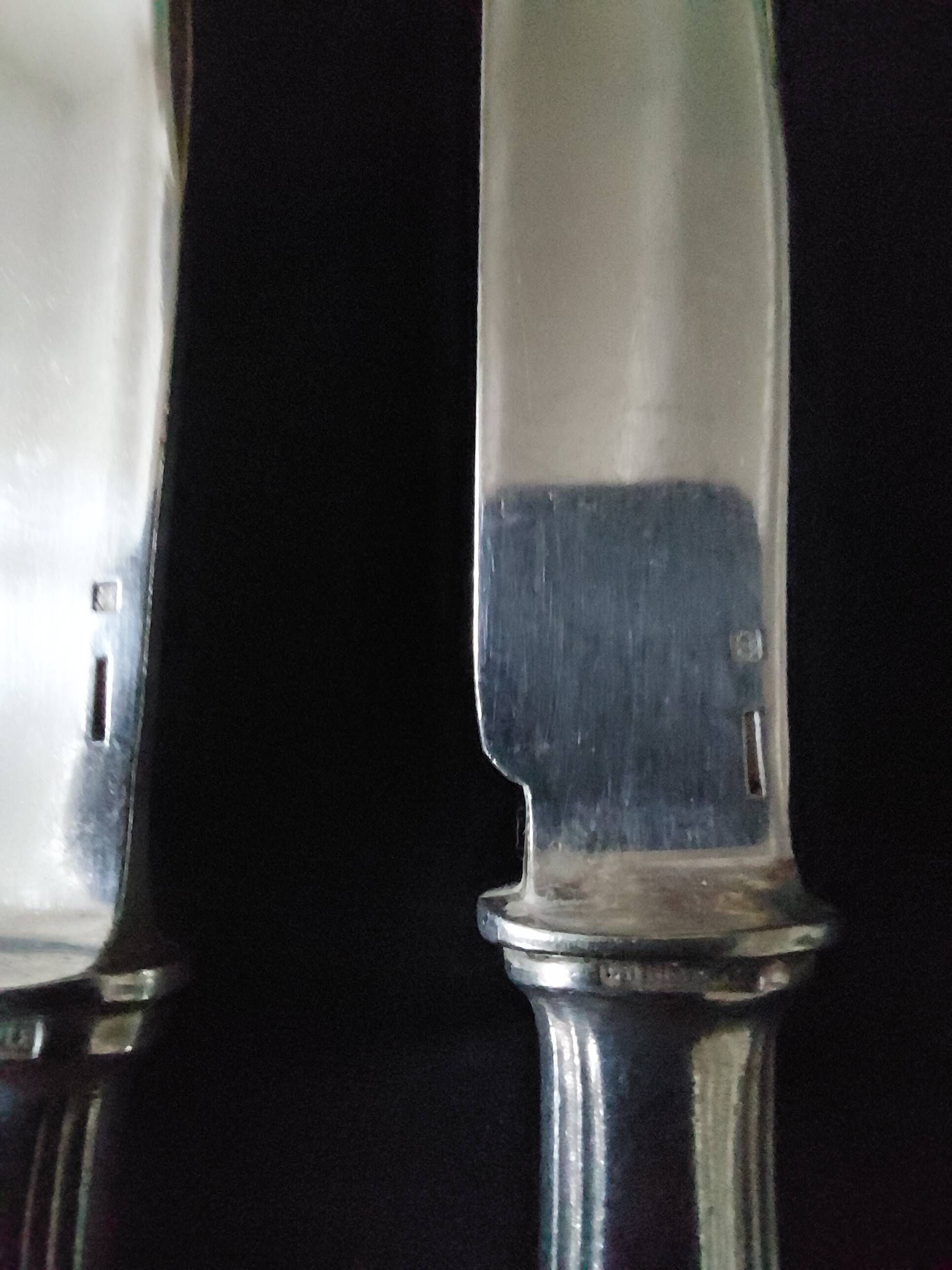 Silver-plated dessert knives, Christofle hallmark, set of two
