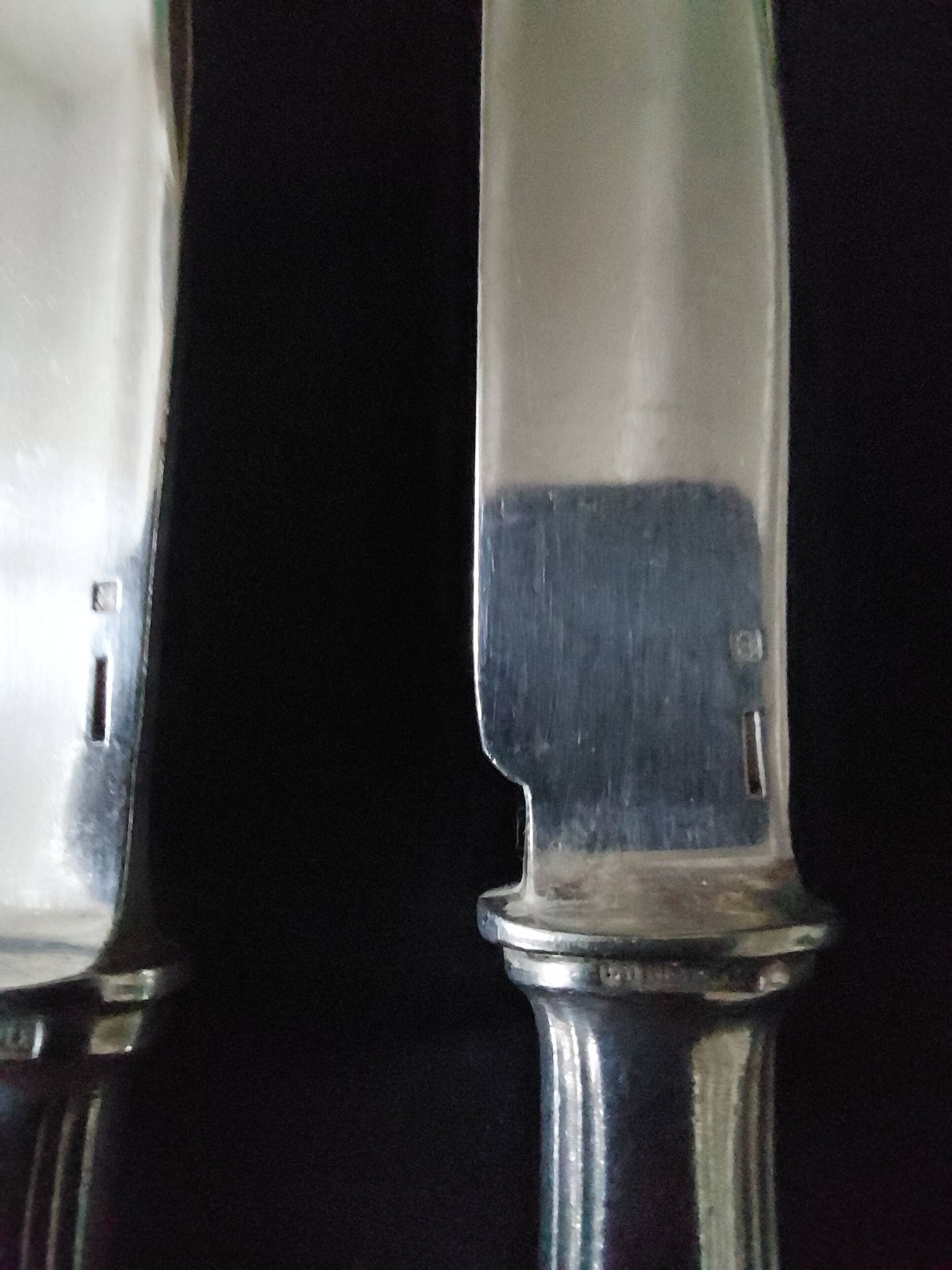Silver-plated dessert knives, Christofle hallmark, set of two