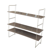 Etagere murale bois et métal doré vintage xxeme