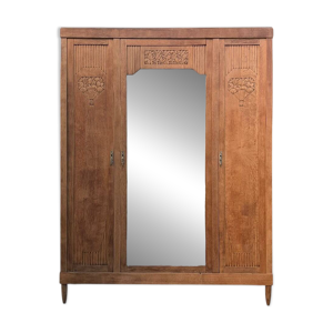 Armoire art déco chêne - miroir