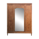 Art deco wardrobe in raw oak with bevelled mirror.