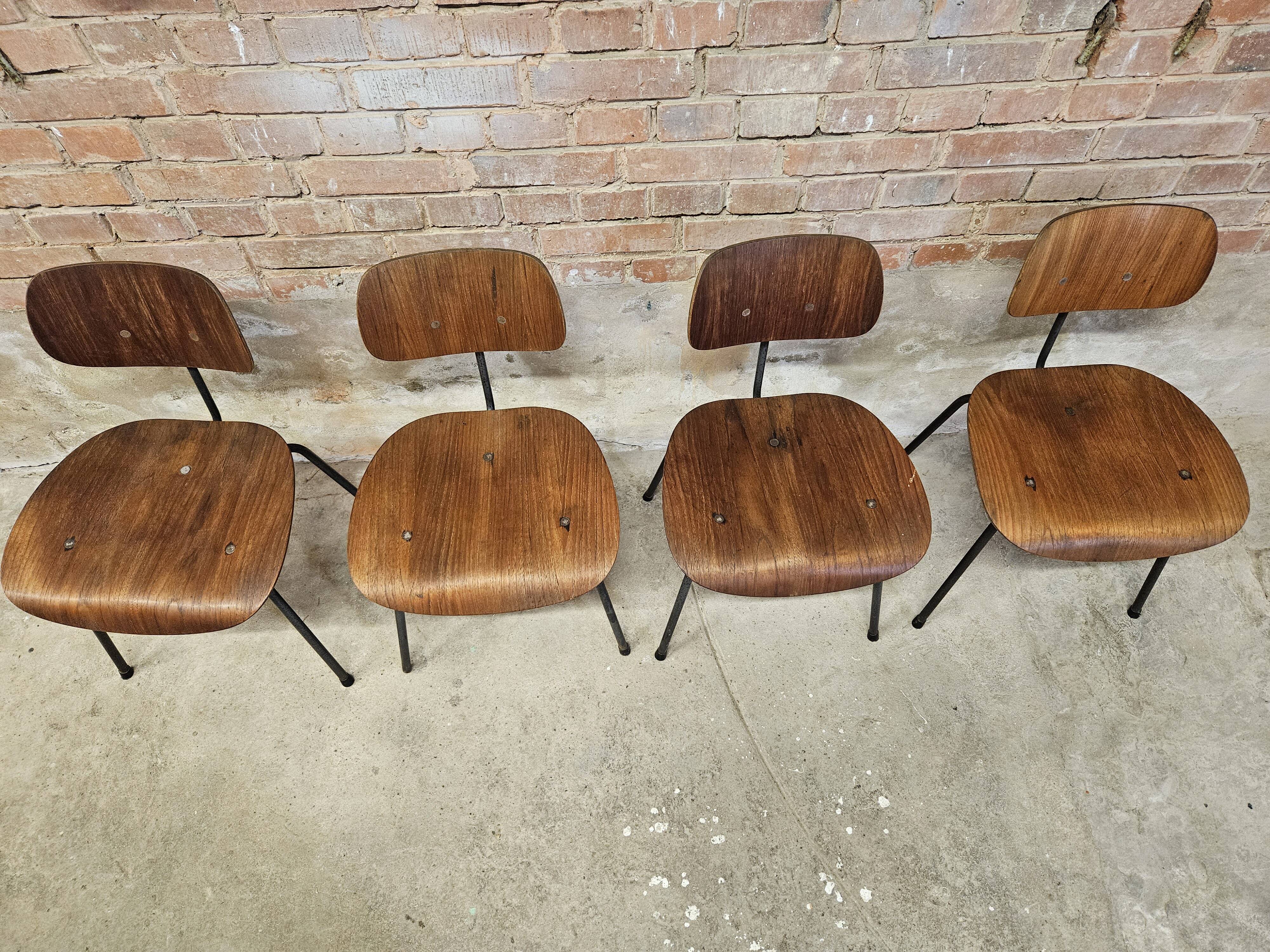 Set de 4 chaises  vintage Se 68 par Egon Eiermann pour Wilde+Spieth 1950"