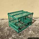 Vintage bird cage in green wood retro paint