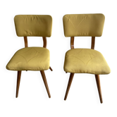 Teak, yellow, Danish dining chairs