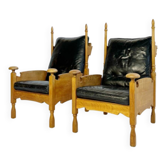 Fauteuil trône design vintage des années 1950