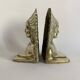 Indian chief bookends in solid gilded brass, 1970