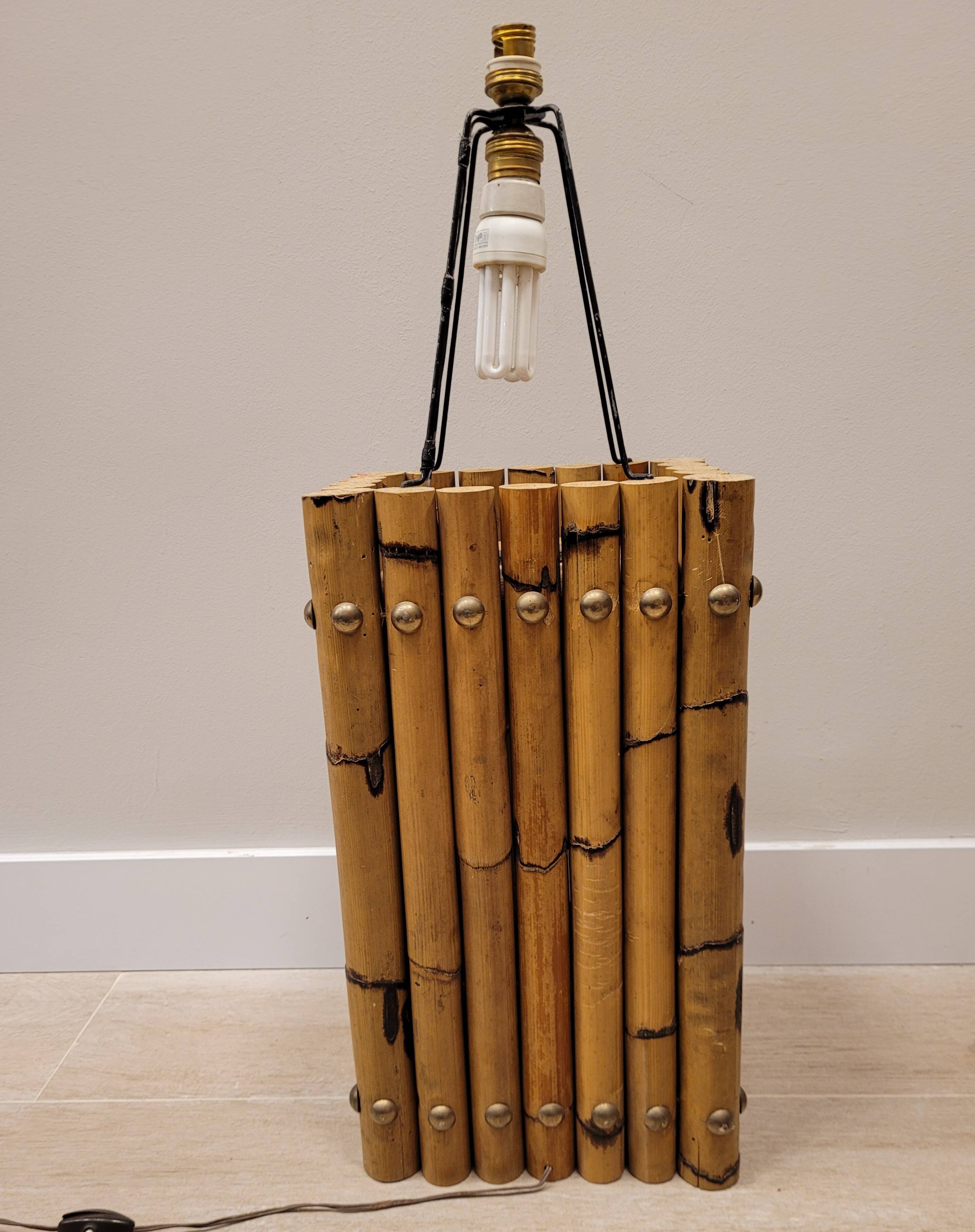 Natural bamboo lamp, 70's – Italia