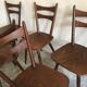 Set of 8 vintage chairs 1960 in beech compass feet