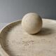 Large cup and its sphere, in travertine, 1970s