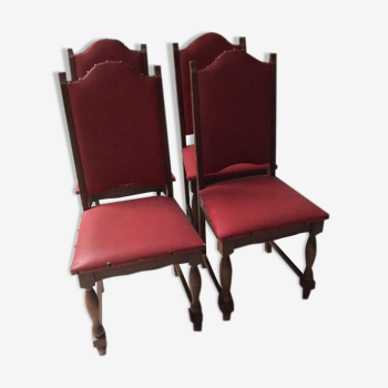 Lot de 4 chaises style renaissance Espagnole