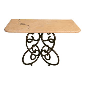 Pair this consoles wrought iron and pink marble
