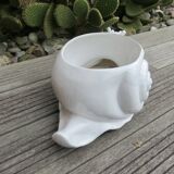 Cache pot zoomorphe "escargot" en céramique blanche 1970 1980