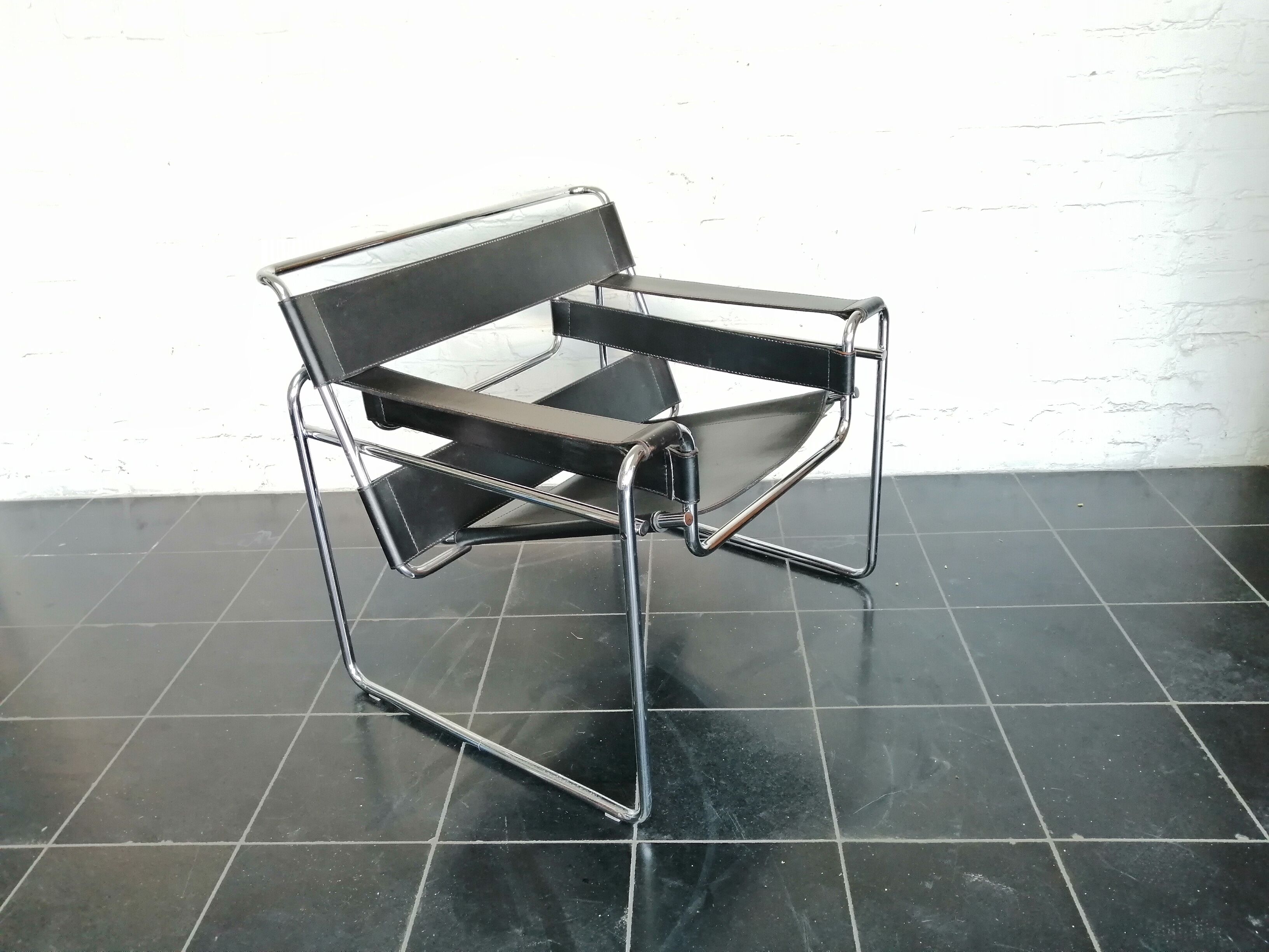Fauteuil B3 Wassily par Marcel Breuer pour Gavina
