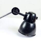 Applique murale industrielle en bakélite noire & chrome, Tchécoslovaquie années 1950