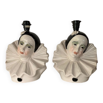 Pair of vintage ceramic table lamp foot