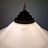 Art Deco Philips suspension in white opaline, Phililite series, 1930.