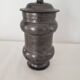 Covered pot on shower foot in black glazed chamotte terracotta Jean Marais