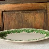 Large serving platter, slip-cast iron leaves