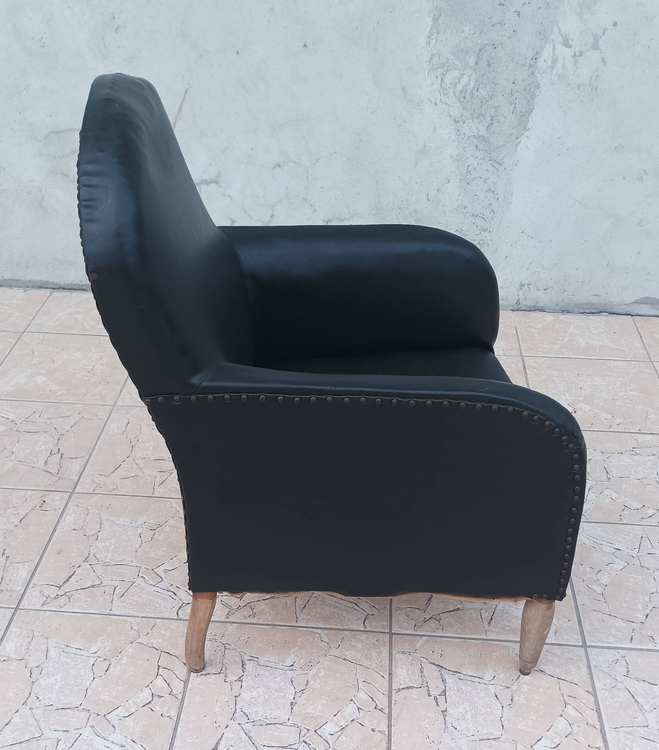 Art Deco period leather armchair