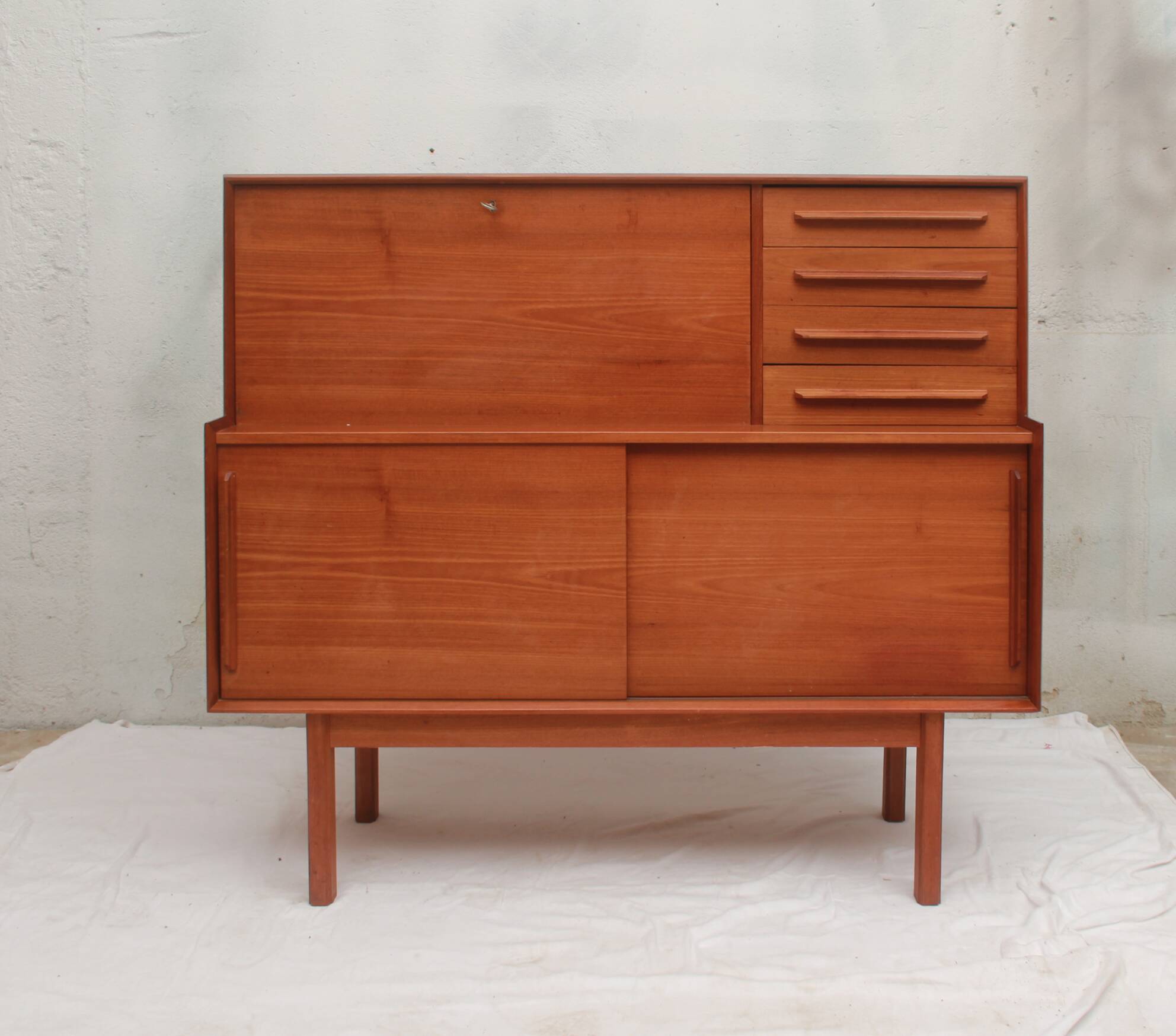1960s sideboard - secretary combination in teak