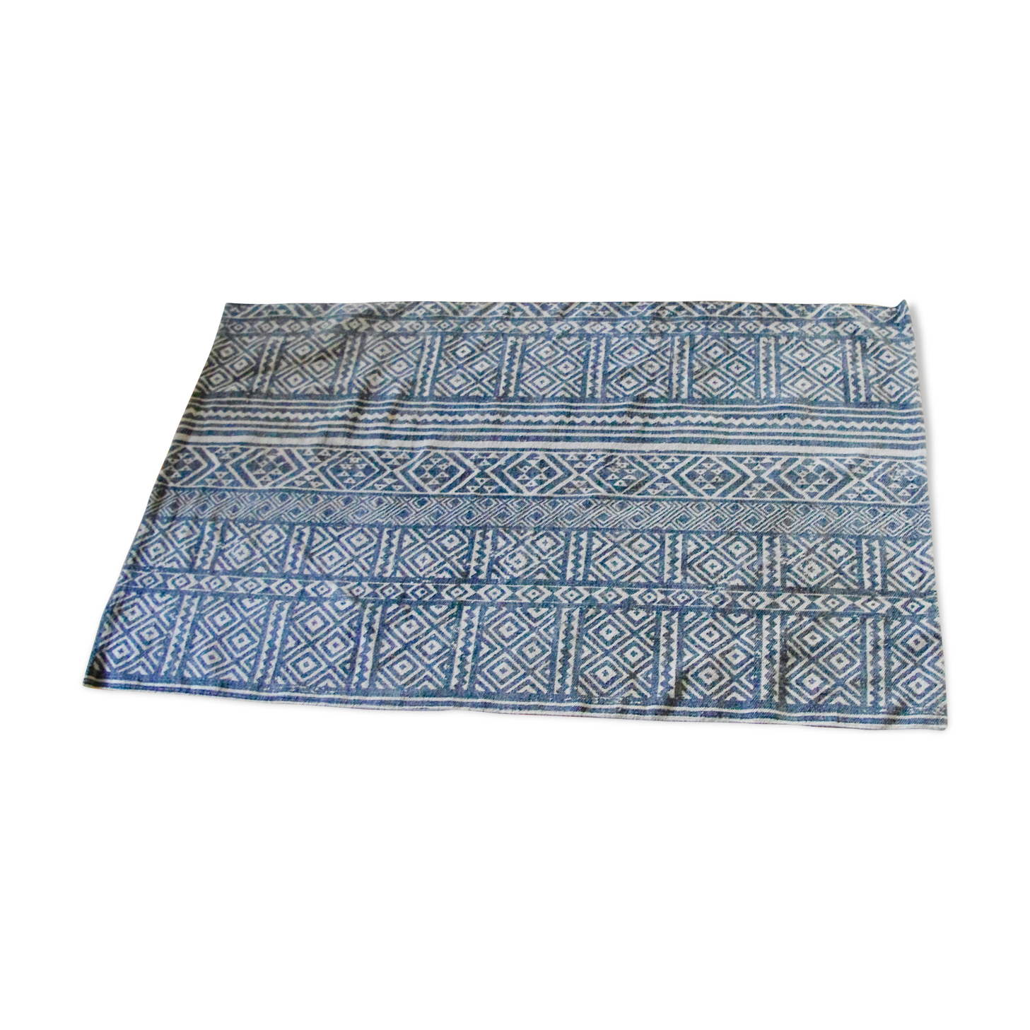 Cotton rug black and white patterns geometric 112x175cm